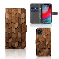 Book Style Case voor Apple iPhone 11 Pro Max Wooden Cubes - thumbnail