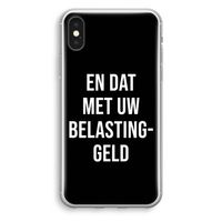 Belastinggeld - Zwart: iPhone X Transparant Hoesje - thumbnail