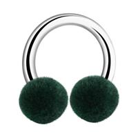 Circular barbell met Velvet Ball Chirurgisch staal 316L Circular Barbells