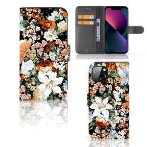 Hoesje voor Apple iPhone 13 Dark Flowers