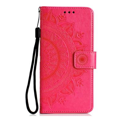 Shop4 - Samsung Galaxy A30s Hoesje - Wallet Case Mandala Patroon Donker Roze
