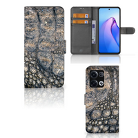 OPPO Reno8 Pro Telefoonhoesje met Pasjes Krokodillenprint