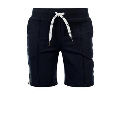 COMMON HEROES slim fit sweatshort Bo met zijstreep donkerblauw COMMON HEROES slim fit sweatshort Bo met zijstreep donkerblauw