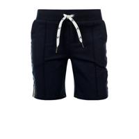 COMMON HEROES slim fit sweatshort Bo met zijstreep donkerblauw