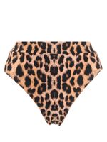 Noire Swimwear bas de bikini à imprimé léopard - Marron