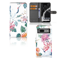 Google Pixel 7 Telefoonhoesje met Pasjes Bird Flowers