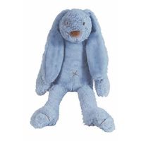 Denim blauw knuffel konijn Richie 28 cm - thumbnail