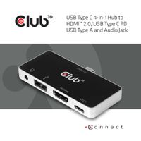 CLUB3D csv-1591 Docking USB 3.2 Gen 1 (3.1 Gen 1) Type-C Zwart, Chroom - thumbnail