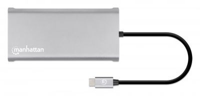 Manhattan USB-C PD 12-in-1-Dockingstation USB-C dockingstation Geschikt voor merk (dockingstation): Universeel Geïntegreerde kaartlezer, USB-C Power Delivery