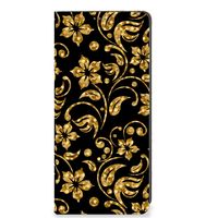 OPPO A78 | A58 5G Smart Cover Gouden Bloemen - thumbnail