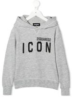 DSQUARED2 KIDS hoodie à logo imprimé - Gris