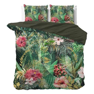 Dreamhouse Bedding Mentha dekbedovertrek - 2-persoons (200x200/220 cm + 2 slopen) - Katoen satijn - Green Dreamhouse Bedding Mentha dekbedovertrek - 2-persoons (200x200/220 cm + 2 slopen) - Katoen satijn - Green