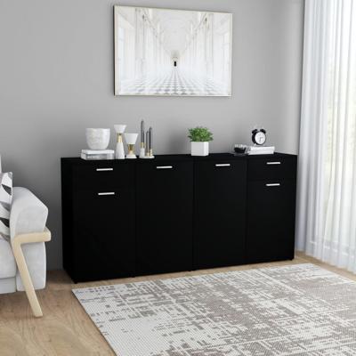 vidaXL Dressoir 160x36x75 cm spaanplaat zwart vidaXL Dressoir 160x36x75 cm spaanplaat zwart