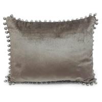 Fluwelen Kussen Pom Pom Taupe (45 x 35 cm)