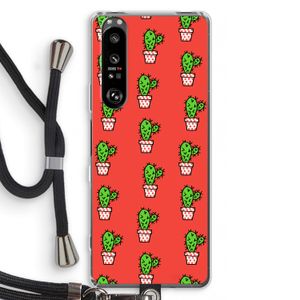 Mini cactus: Sony Xperia 1 III Transparant Hoesje met koord