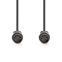 Nedis DIN-Audiokabel | DIN 5-Pins Male | DIN 5-Pins Male | Vernikkeld | 2.00 m | Rond | PVC | Zwart | Label - CAGL20000BK20 - thumbnail