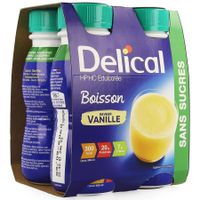 Delical Melkdrank Hp-hc Z/suiker Vanille 4x200ml