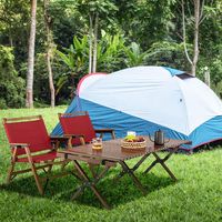 Opvouwbare Campingstoel Draagbare Lage Patio Stoel 56 x 54,5 x 65 cm Rood - thumbnail