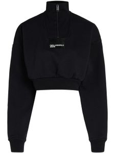 Karl Lagerfeld Jeans sweat crop à fermeture zippée - Noir