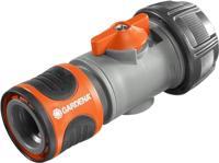 GARDENA regelventiel: Aansluitstuk voor het verwisselen van aansluitapparaten onder hoge waterdruk, regeling en afsluiting van de waterdoorvoer, bevestiging aan slanguiteinde, verpakt, 2943-20, standaard