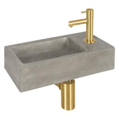 WC Fontein Hura Rechte Kraan | Fonteinset met Betonnen Wastafel Gouden Kraan WC Fontein Hura Rechte Kraan | Fonteinset met Betonnen Wastafel Gouden Kraan