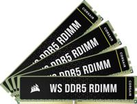 CORSAIR WS DDR5 ECC RDIMM 64GB (4x16GB) 6000MHz CL40 AMD EXPO Intel XMP 3.0 Werkstationgeheugen - Zwart (CMA64GX5M4B6000Z40)