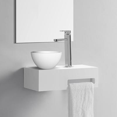 Fonteinset Lora Rechthoek 40x21.3x10cm Mat Wit Solid Surface Rechts