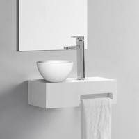 Fonteinset Lora Rechthoek 40x21.3x10cm Mat Wit Solid Surface Rechts