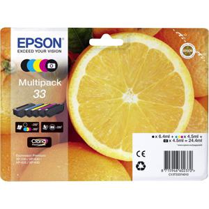 Epson Inktcartridge T3337, 33 Origineel Combipack Zwart, Foto zwart, Cyaan, Magenta, Geel C13T33374511