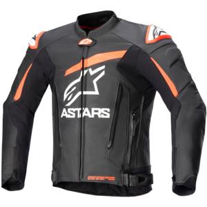 ALPINESTARS GP Plus V4 Jacket, Leren motorjas, Zwart-Rood Fluo-Wit