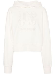 Palm Angels hoodie Monogram Statement à détails de clous - Blanc