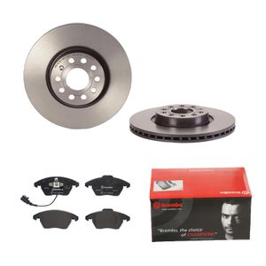 Remmenset, remschijf BREMBO, Remschijftype: Binnen geventileerd, Inbouwplaats: Vooras, u.a. für VW, Skoda, Audi, Seat