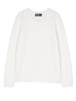 Ralph Lauren Kids pull torsadé en cachemire - Blanc - thumbnail