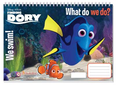 Diakakis kleurboek Finding Dory junior 33 cm papier donkerblauw Diakakis kleurboek Finding Dory junior 33 cm papier donkerblauw