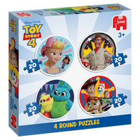 Jumbo puzzel 4in1 20 stukjes rond Disney Toy Story 4 - thumbnail