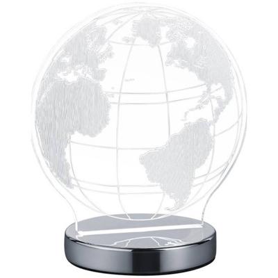 Reality Tafellamp Globe 3d 20 Cm Staal Chroom/transparant