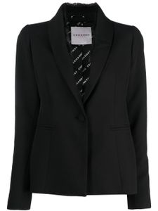 ERMANNO FIRENZE blazer bordé de dentelle à simple boutonnage - Noir