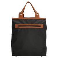 Run Away Stevige Boodschappentas met Leren Handvatten Zwart