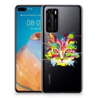 Huawei P40 Telefoonhoesje met Naam Cat Color