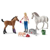 Schleich FARM WORLD Dierenarts op Bezoek bij Merrie en Veulen 42486