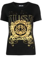 Just Cavalli t-shirt en coton à imprimé tigre - Noir