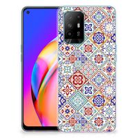 OPPO A94 5G | Reno5 Z TPU Siliconen Hoesje Tiles Color - thumbnail