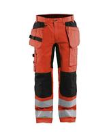 Blaklader 155218115599C52 Werkbroek met stretch, high vis-rood/zwart, maat C52