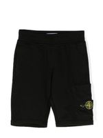 Stone Island Junior short de sport à patch logo - Noir