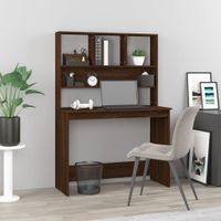 Bureau met schappen 102x45x148 cm bewerkt hout bruineikenkleur - thumbnail