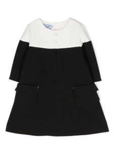 Mi Mi Sol two-tone buttoned A-line dress - Noir