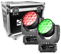 Beamz Beamz MHL1915 LED wash zoom movinghead set in case - thumbnail