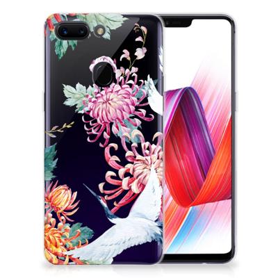 OPPO R15 Pro TPU Hoesje Bird Flowers OPPO R15 Pro TPU Hoesje Bird Flowers