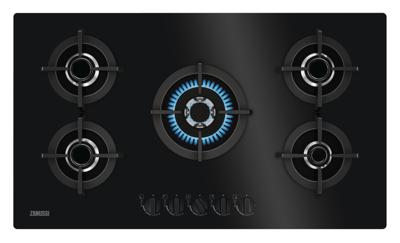 Zanussi ZGO98520BA Gas inbouwkookplaat Zwart Zanussi ZGO98520BA Gas inbouwkookplaat Zwart
