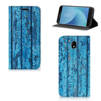 Samsung Galaxy J7 2017 | J7 Pro Book Wallet Case Wood Blue